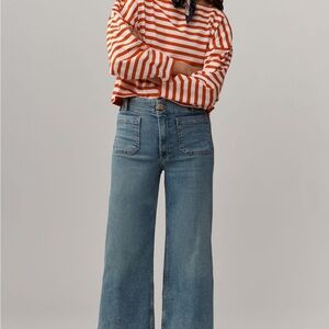 Maeve Denim Blue Wide-Leg Jeans